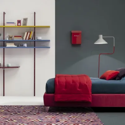 Letto Singolo in tessuto con testiera Max di Twils